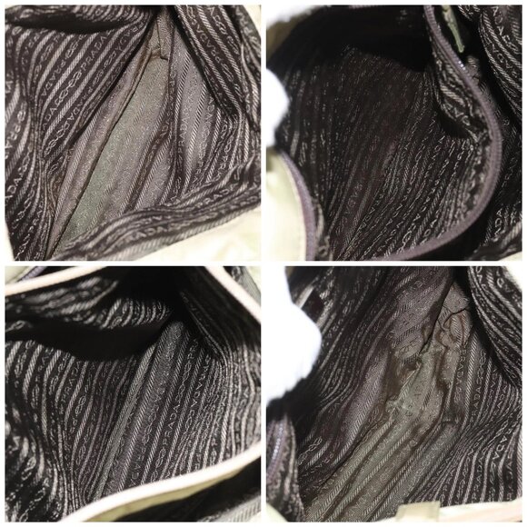 PRADA Tote Bag Nylon Beige Auth EC618 - Picture 16 of 16